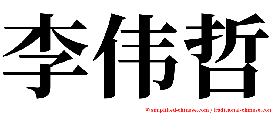 李伟哲 serif font