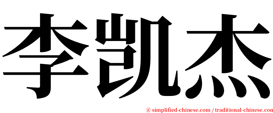 李凯杰 serif font