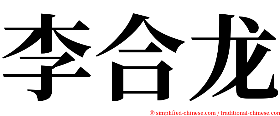 李合龙 serif font