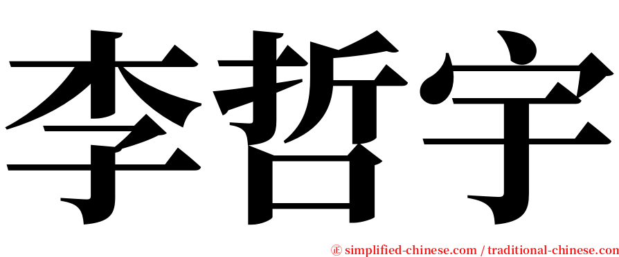 李哲宇 serif font