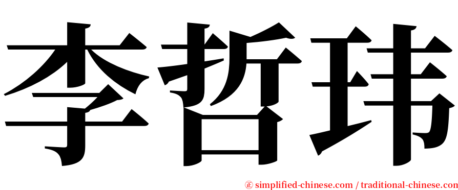 李哲玮 serif font