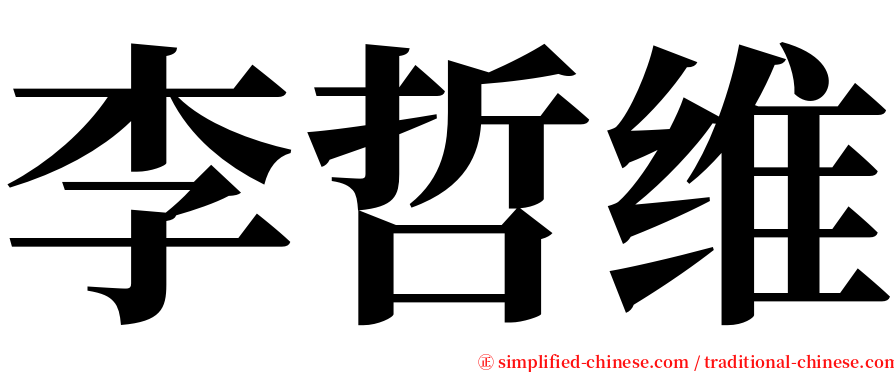 李哲维 serif font