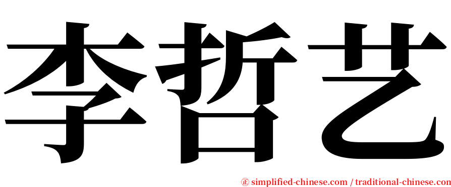 李哲艺 serif font
