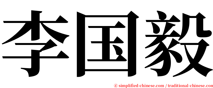 李国毅 serif font