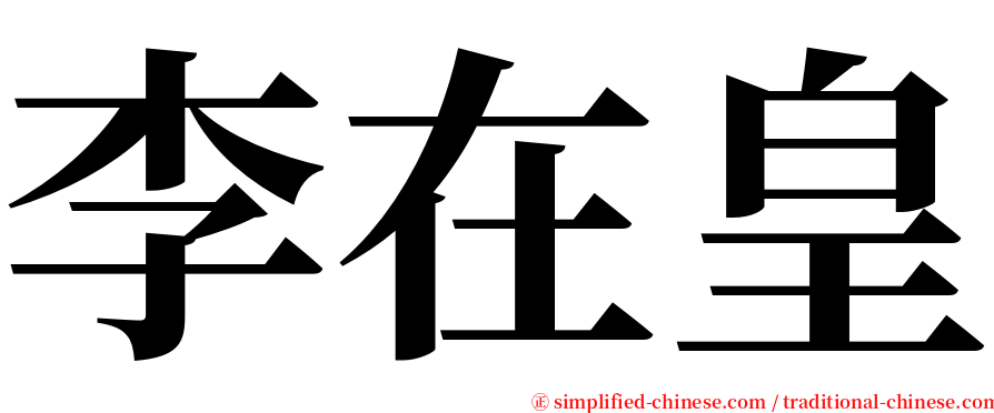 李在皇 serif font