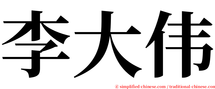 李大伟 serif font