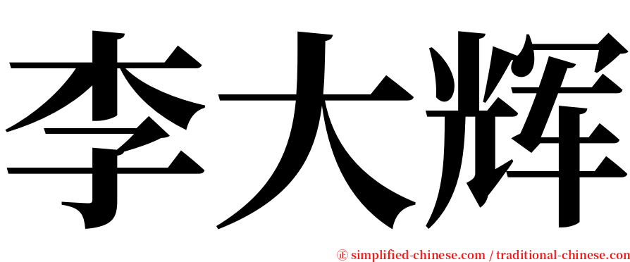 李大辉 serif font