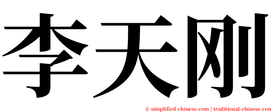 李天刚 serif font