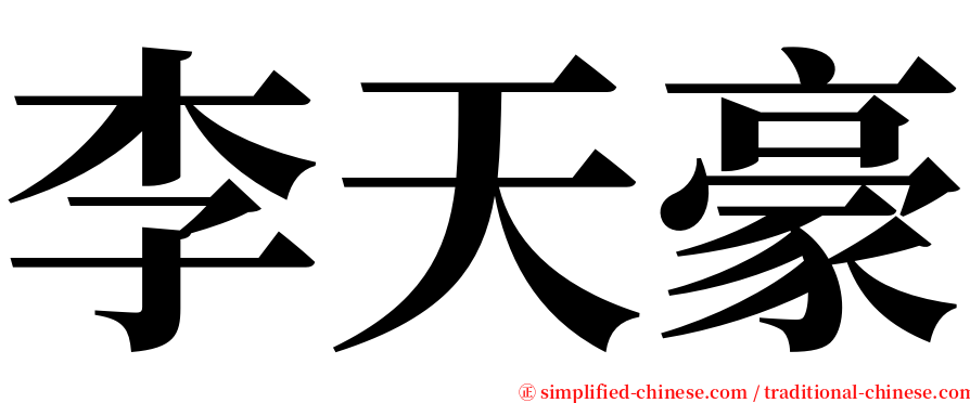 李天豪 serif font