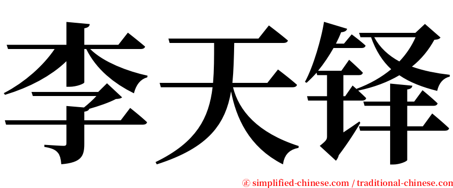 李天铎 serif font