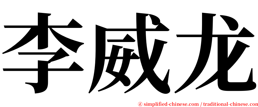 李威龙 serif font