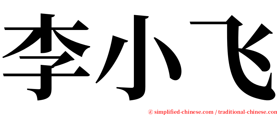 李小飞 serif font