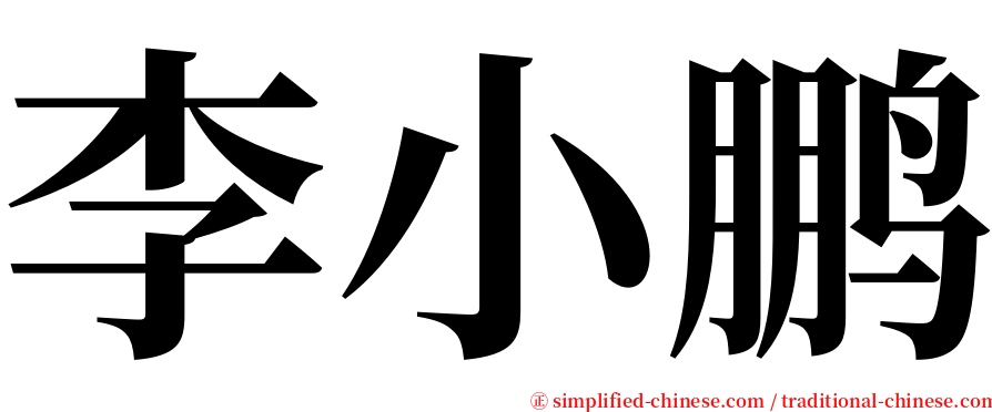 李小鹏 serif font