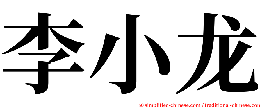 李小龙 serif font