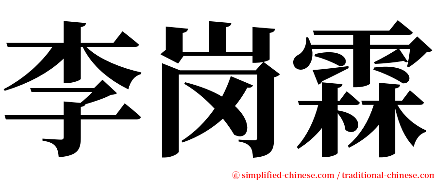 李岗霖 serif font