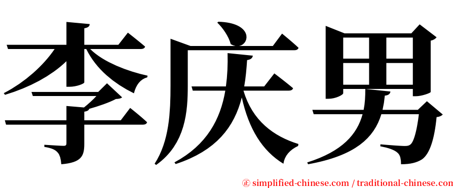 李庆男 serif font