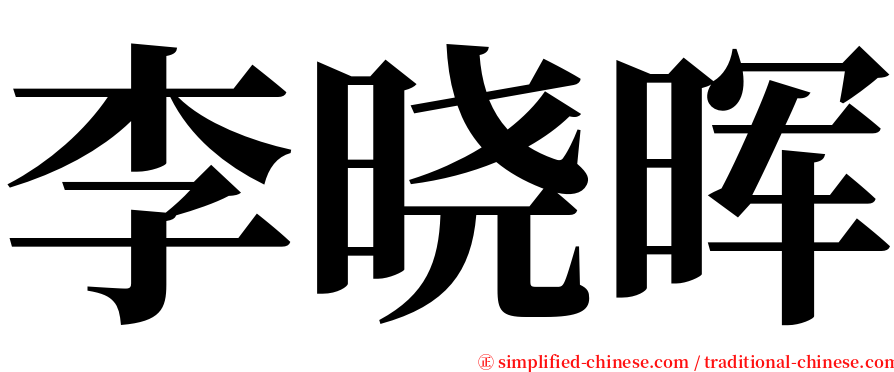 李晓晖 serif font