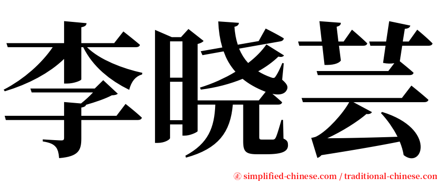 李晓芸 serif font