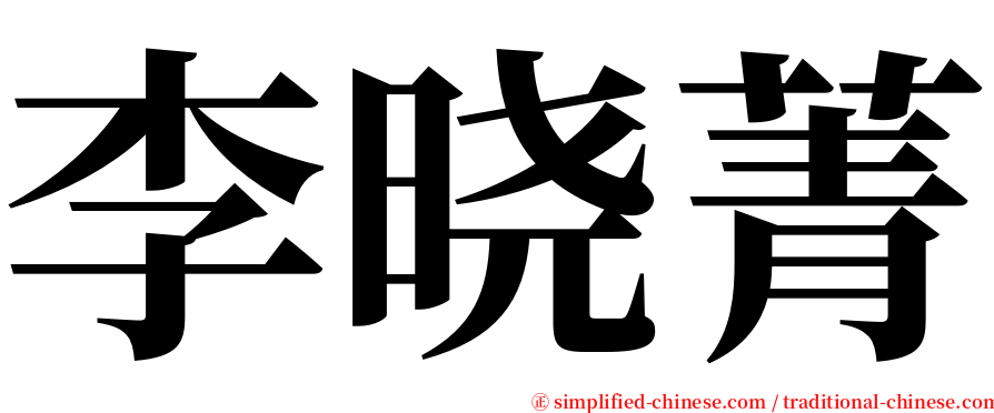 李晓菁 serif font