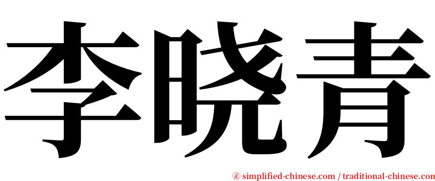 李晓青 serif font