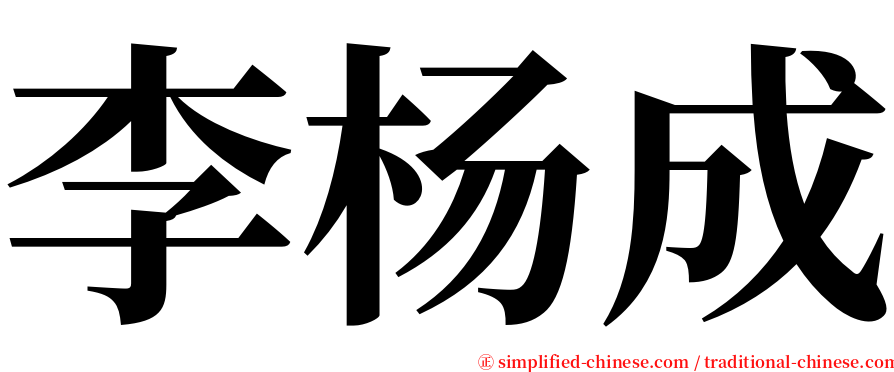 李杨成 serif font