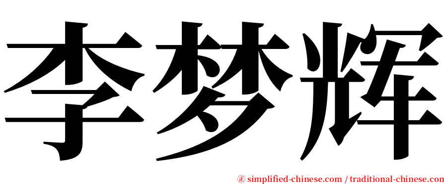 李梦辉 serif font