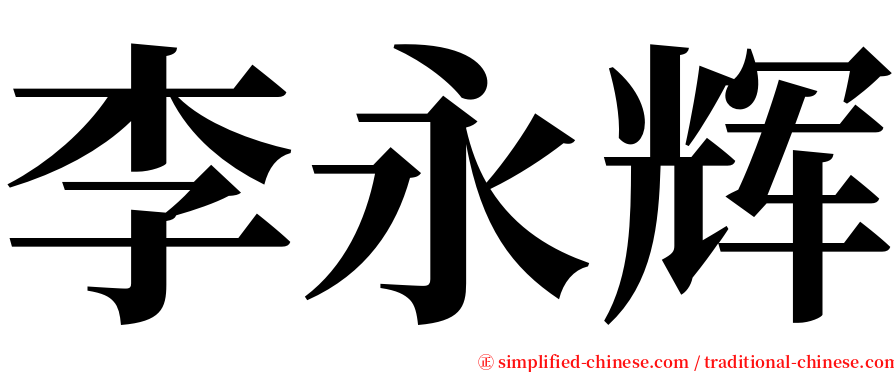 李永辉 serif font