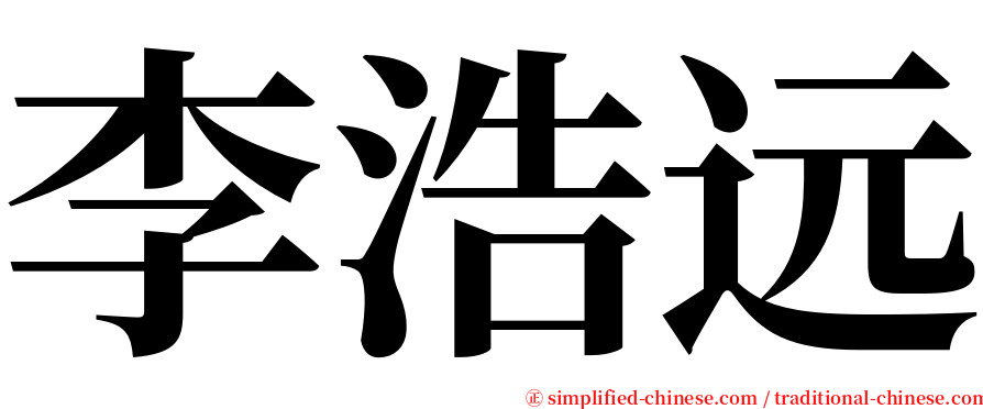 李浩远 serif font