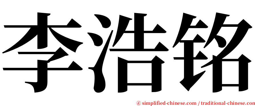 李浩铭 serif font