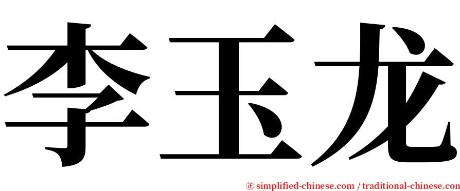 李玉龙 serif font