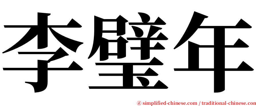 李璧年 serif font