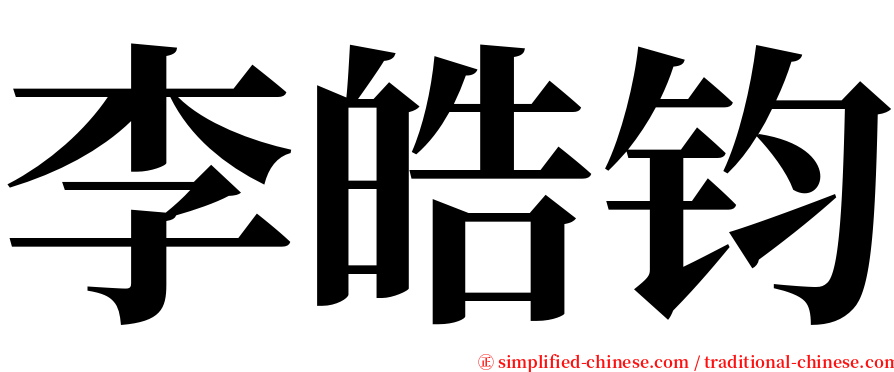 李皓钧 serif font