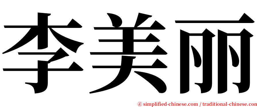 李美丽 serif font