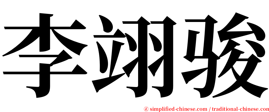 李翊骏 serif font