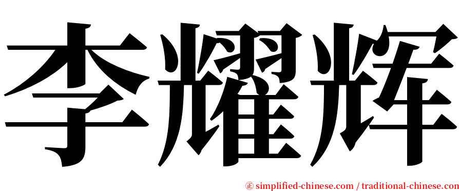 李耀辉 serif font