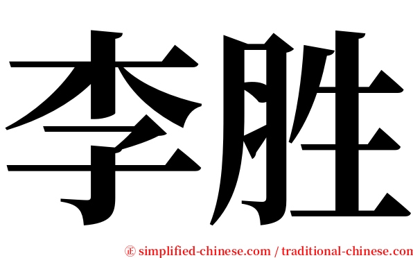 李胜 serif font