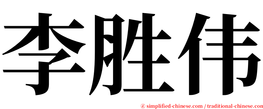 李胜伟 serif font