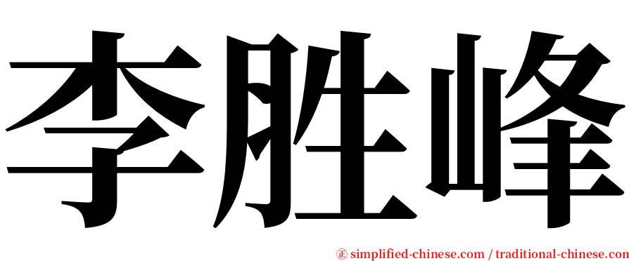 李胜峰 serif font