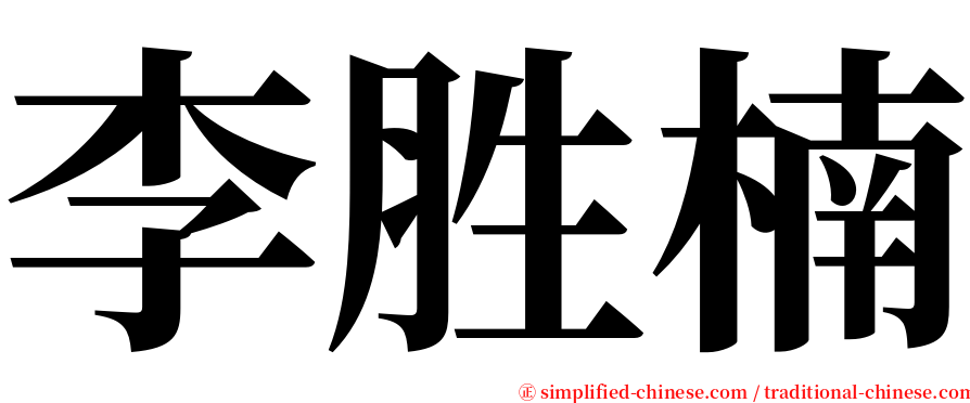 李胜楠 serif font