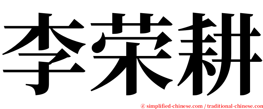 李荣耕 serif font