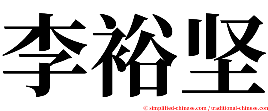 李裕坚 serif font