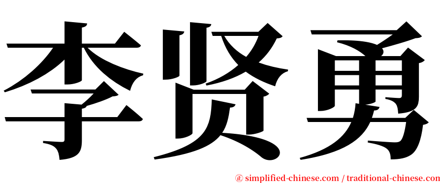 李贤勇 serif font