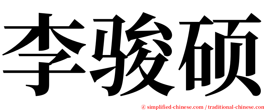 李骏硕 serif font