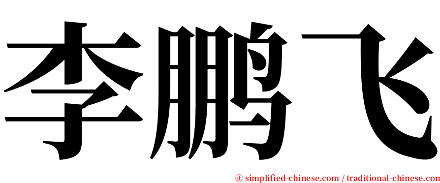 李鹏飞 serif font