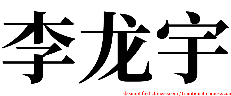 李龙宇 serif font