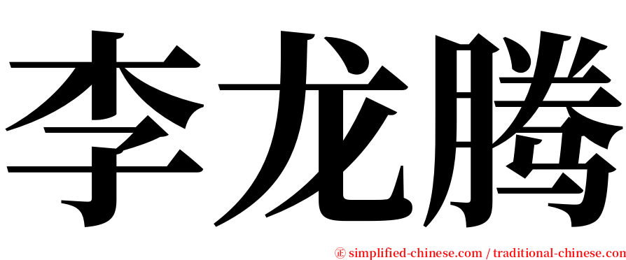 李龙腾 serif font