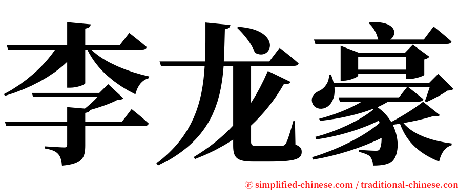 李龙豪 serif font