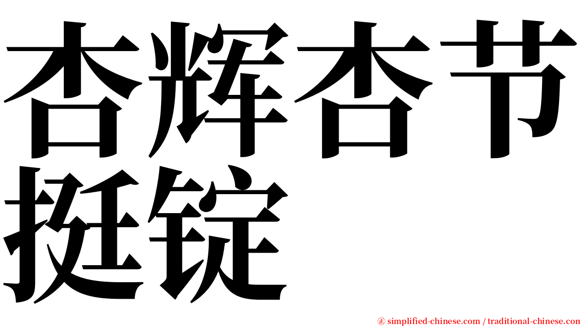 杏辉杏节挺锭 serif font