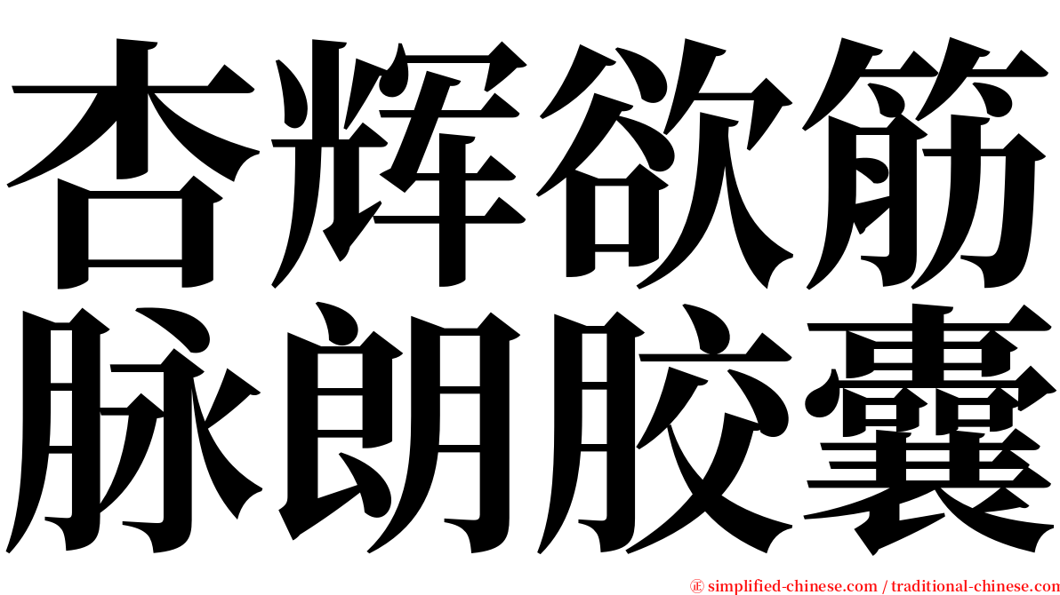 杏辉欲筋脉朗胶囊 serif font