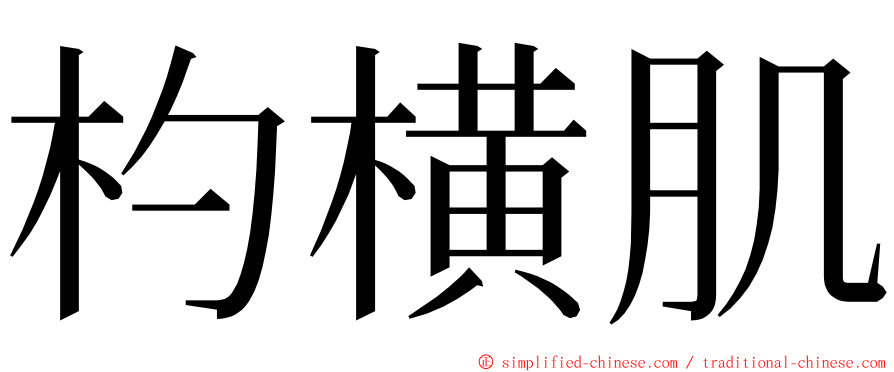 杓横肌 ming font